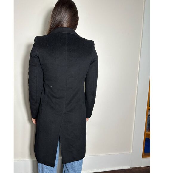 MaxMara Black 100% Wool Above the Knee Trench Coat Size 4 - Picture 5 of 13